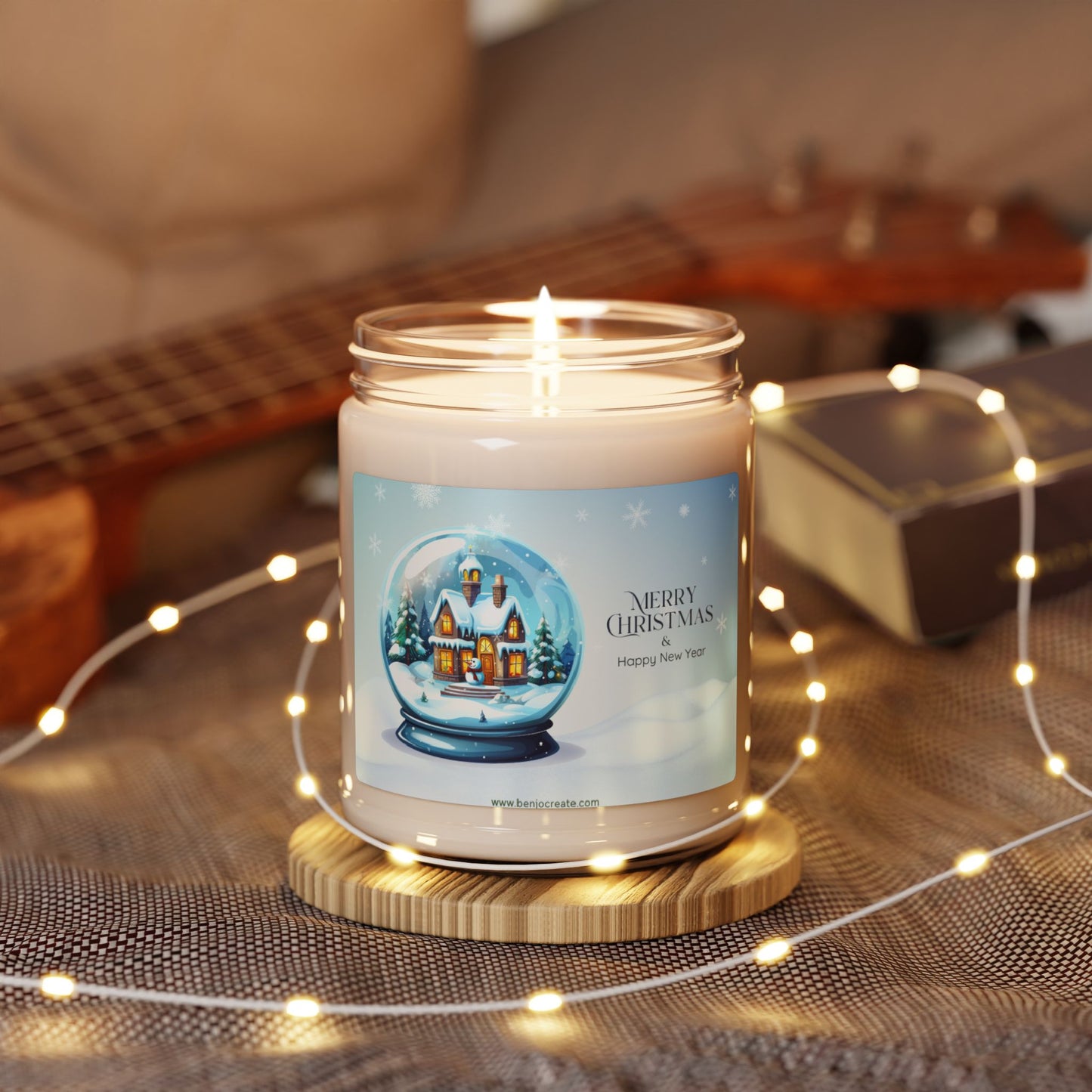 Merry Christmas Scented Soy Candle - 9oz Holiday Decor