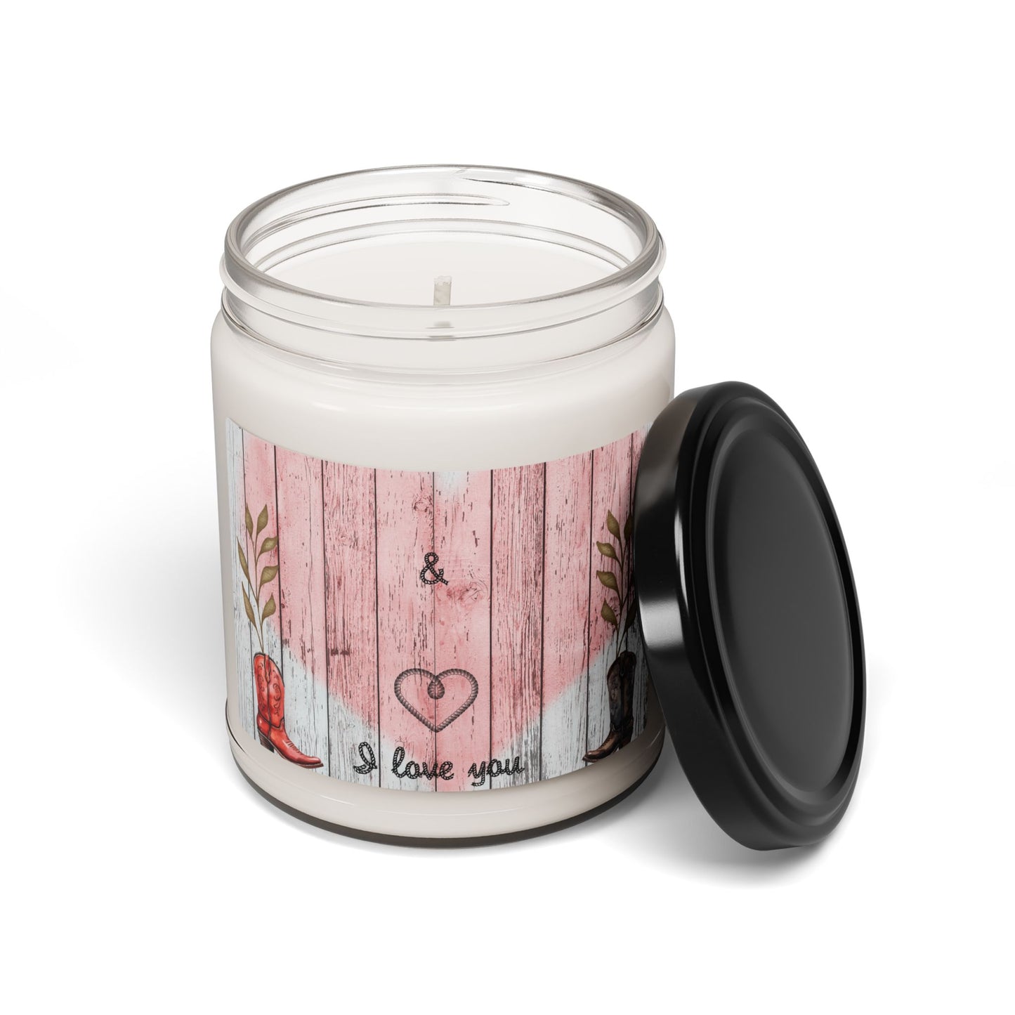 Country Western Fence I Love You Scented Soy Candle, 9oz
