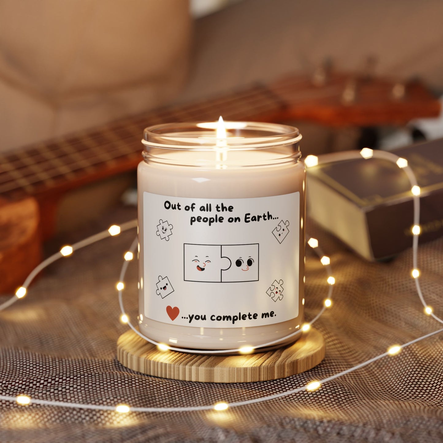 You Complete Me Jigsaw Piece Soy Candle, 9 oz.