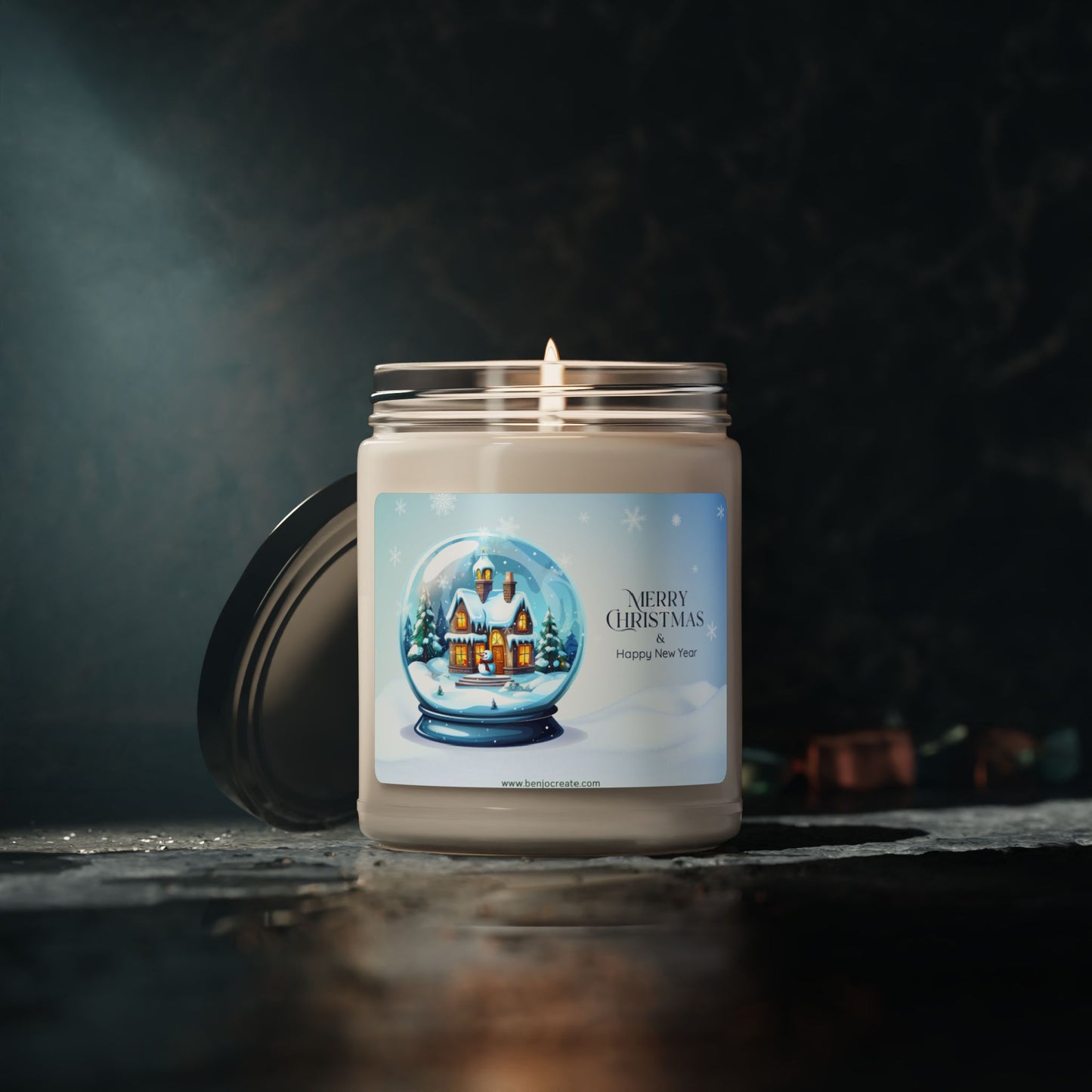 Merry Christmas Scented Soy Candle - 9oz Holiday Decor