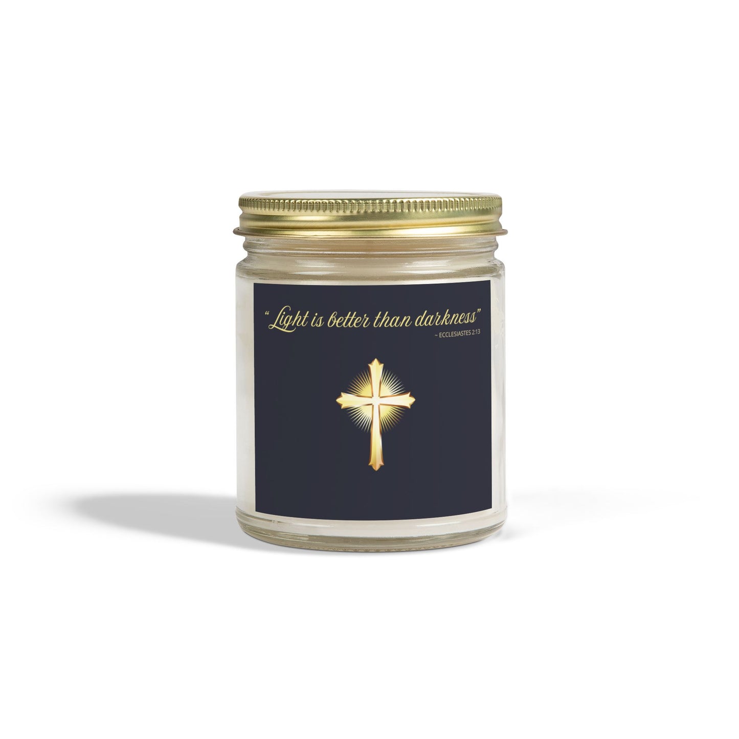 "Light is better then darkness" Scented Coconut Apricot Wax Candles, (9oz)