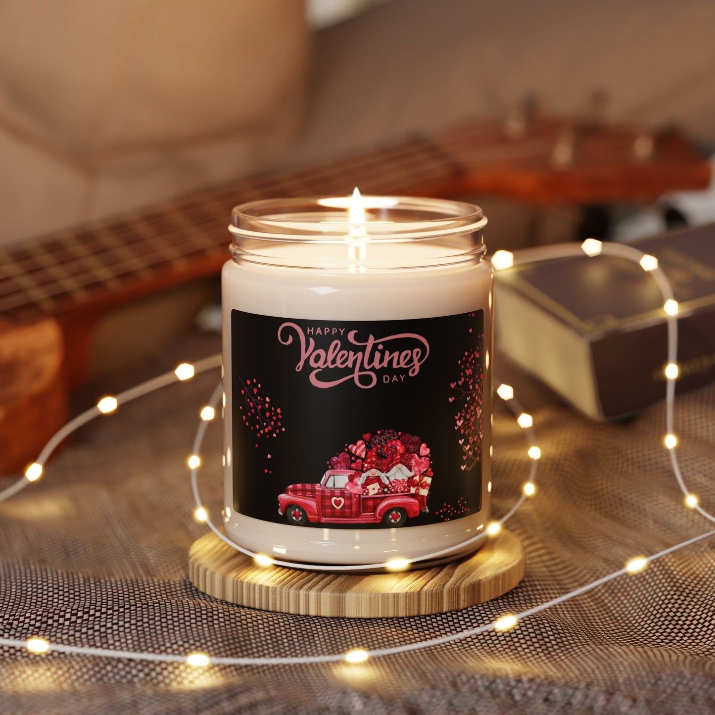 Valentine Gnome Truck Scented Soy Candle, 9 oz
