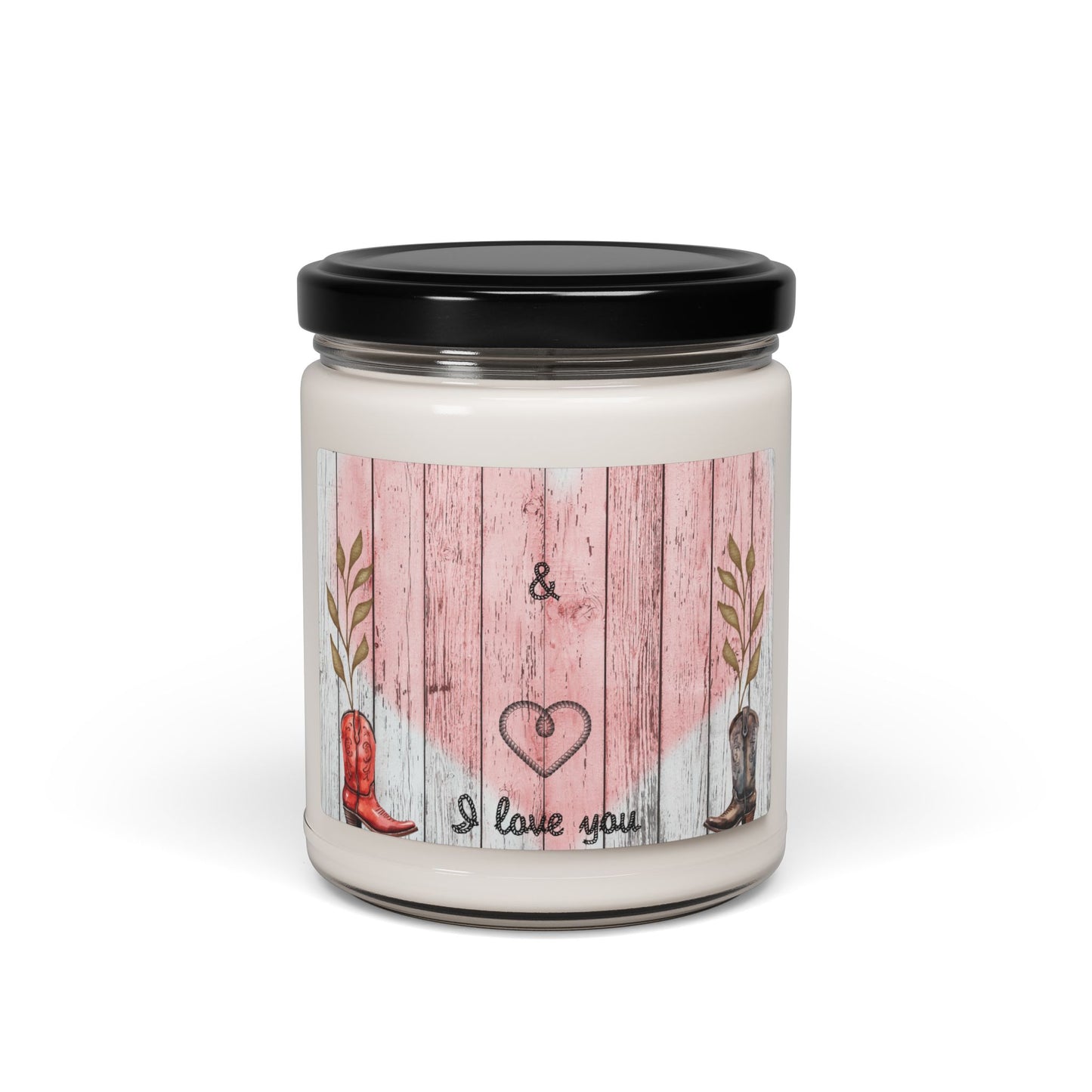 Country Western Fence I Love You Scented Soy Candle, 9oz