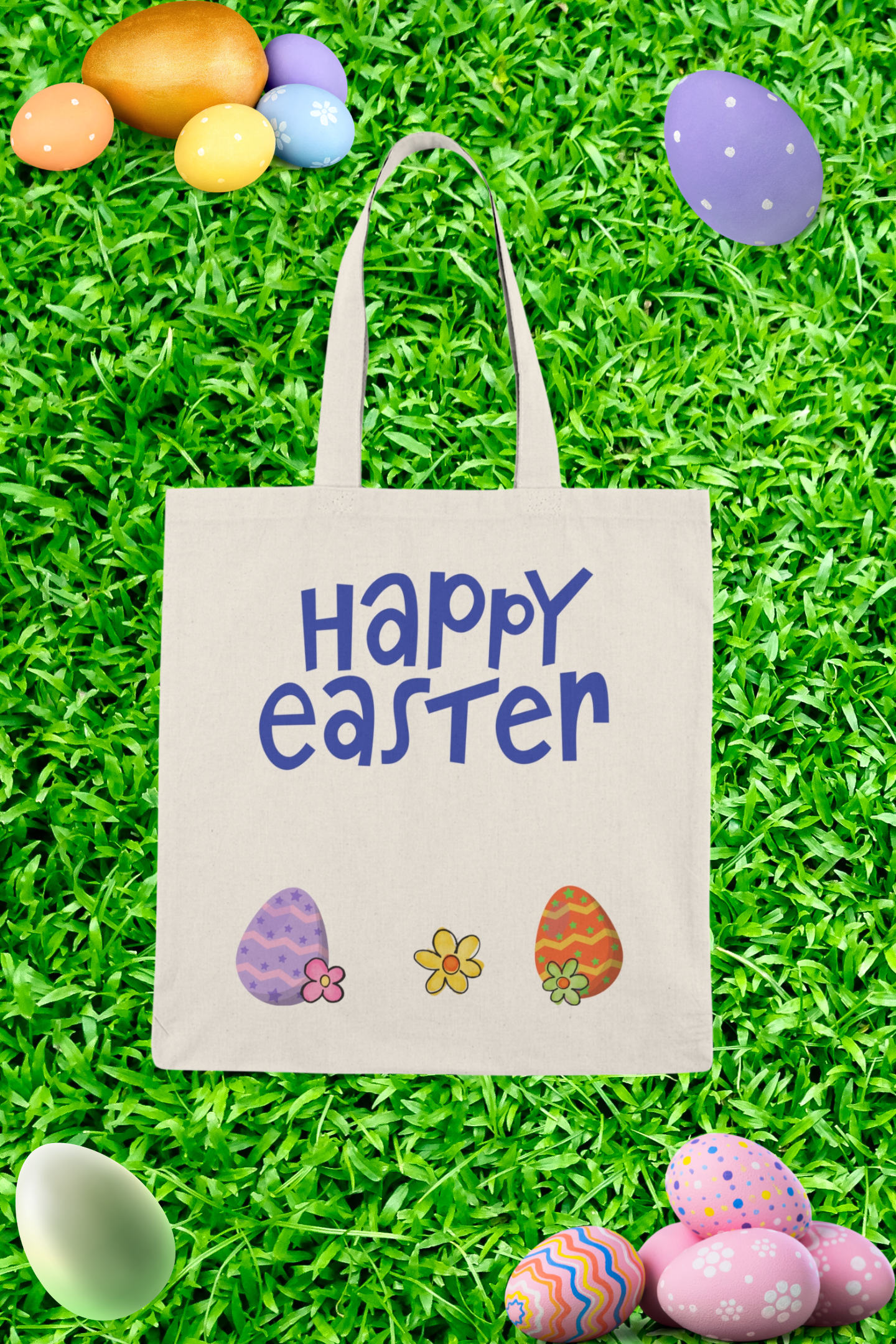 Personalized Blue Bunny Egg Hunting Bag