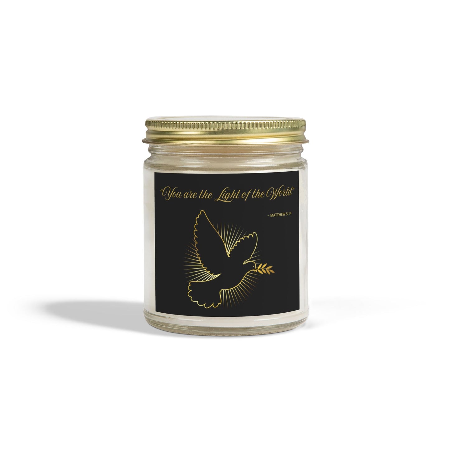 "You are the Light of the World" Scented Coconut Apricot Wax Candles, (9oz)
