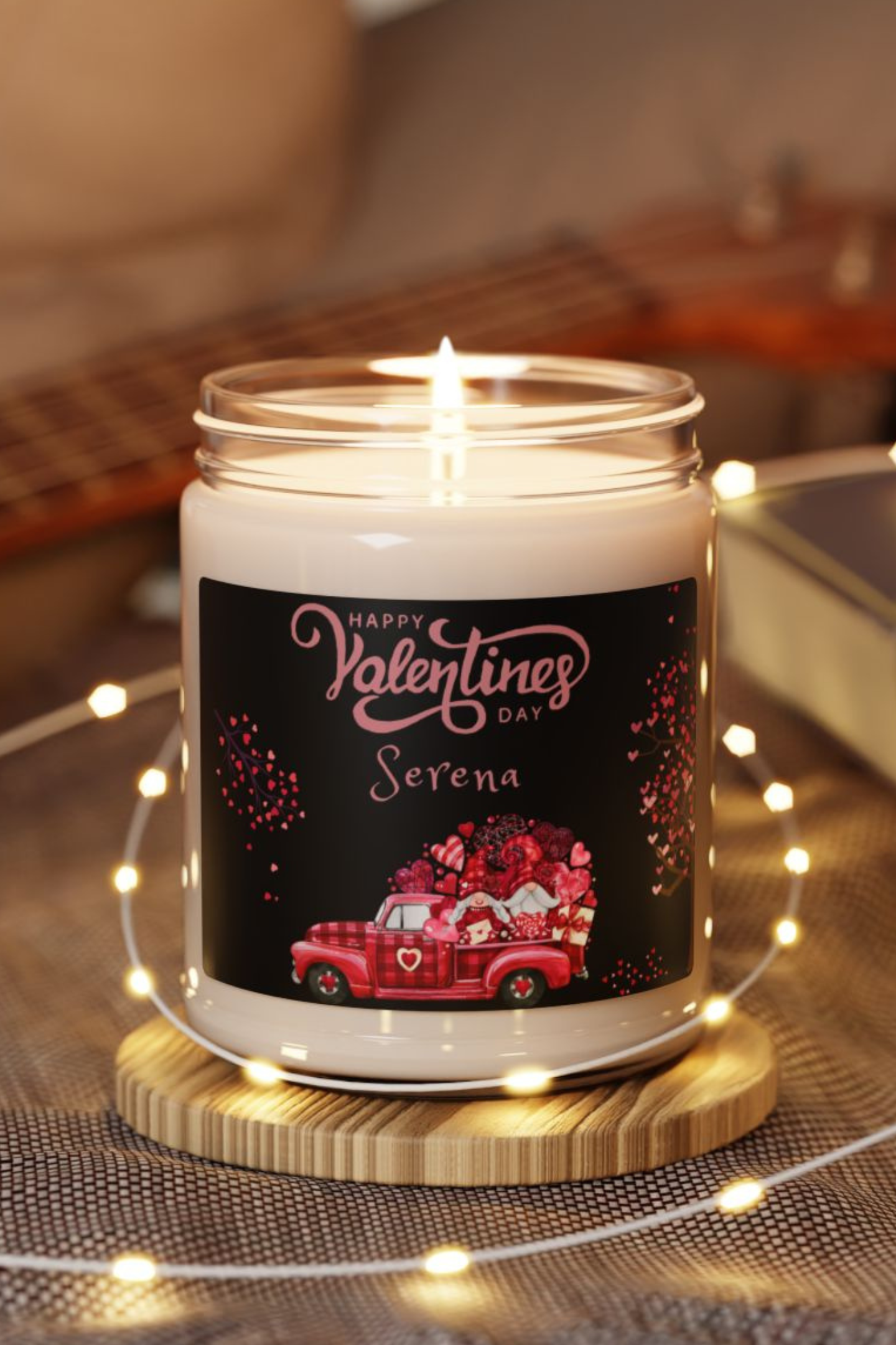 Valentine Gnome Truck Scented Soy Candle, 9 oz