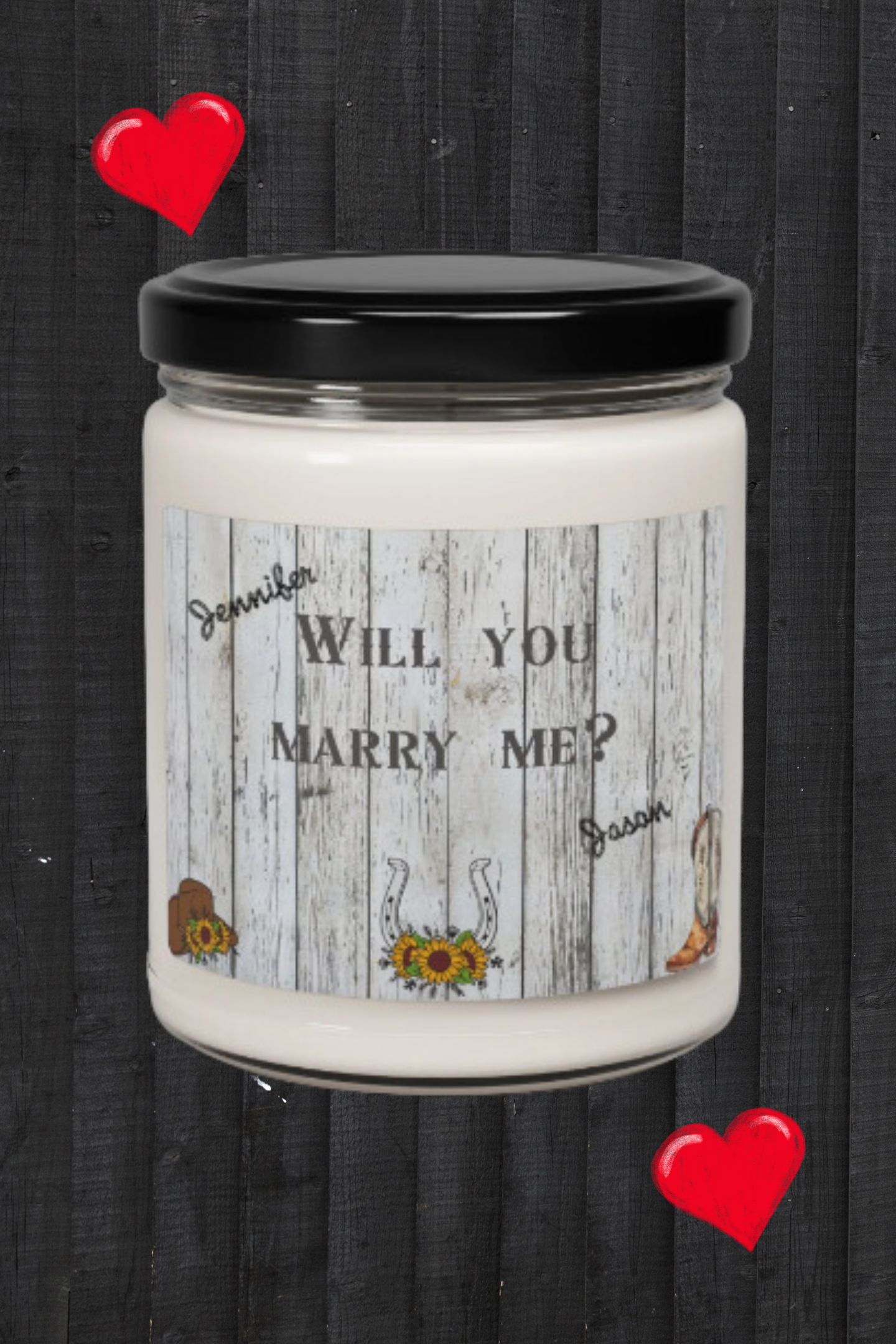 Country-Themed "Will You Marry Me?" Scented Soy Candle - 9 oz.