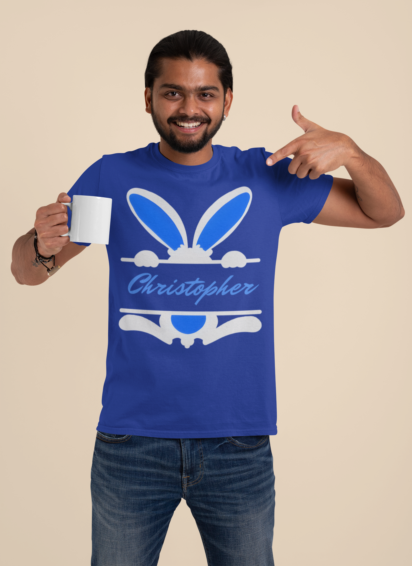 Bunny Name Blue Trio Adult