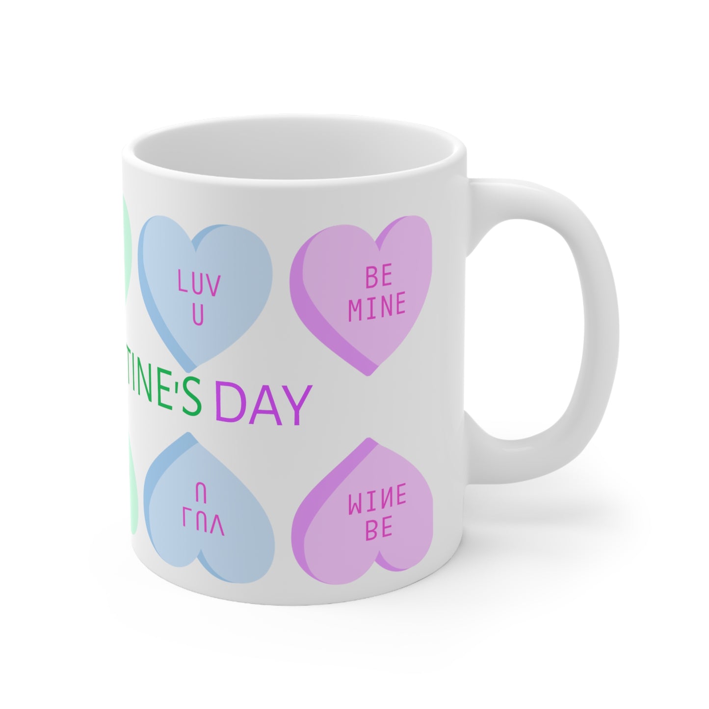 Candy Sweethearts Valentine's Day Coffee Mug White