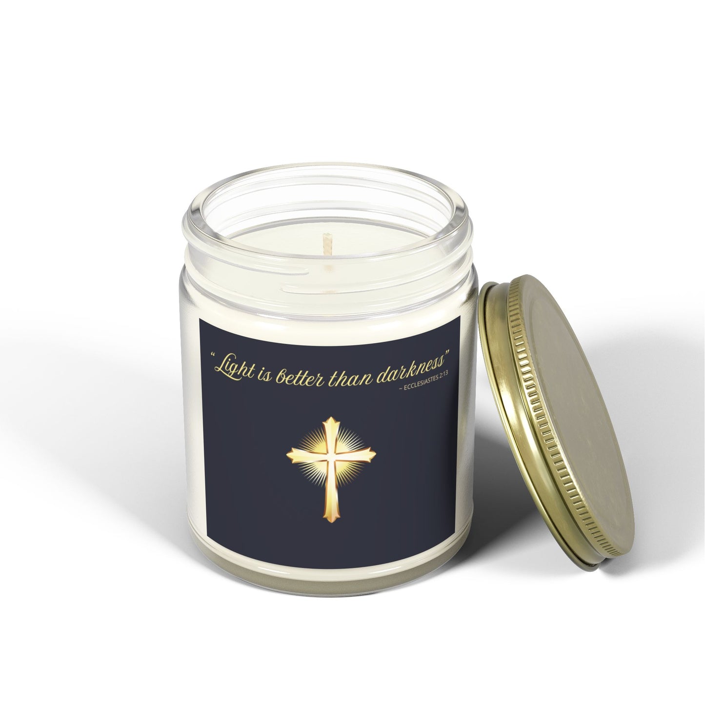"Light is better then darkness" Scented Coconut Apricot Wax Candles,  (9oz)