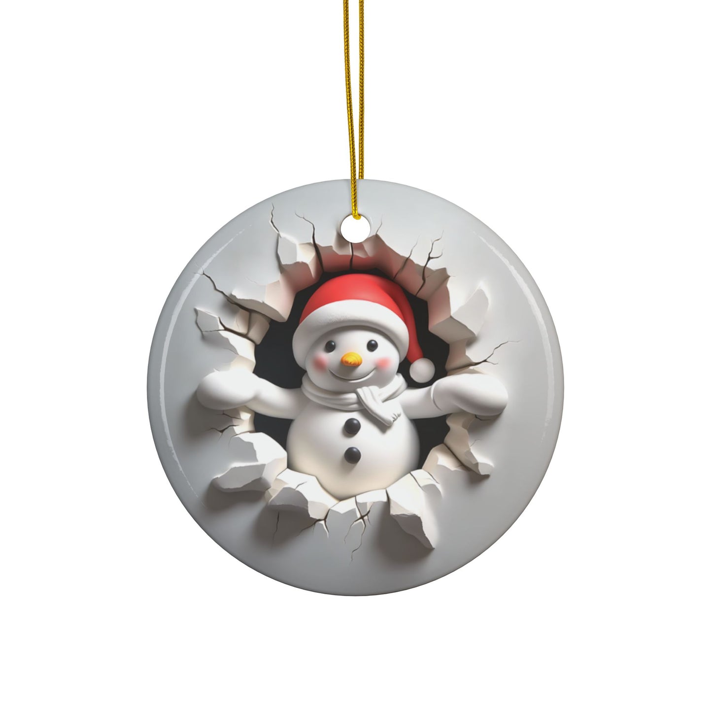 Busting out of the North Pole Ceramic Ornament