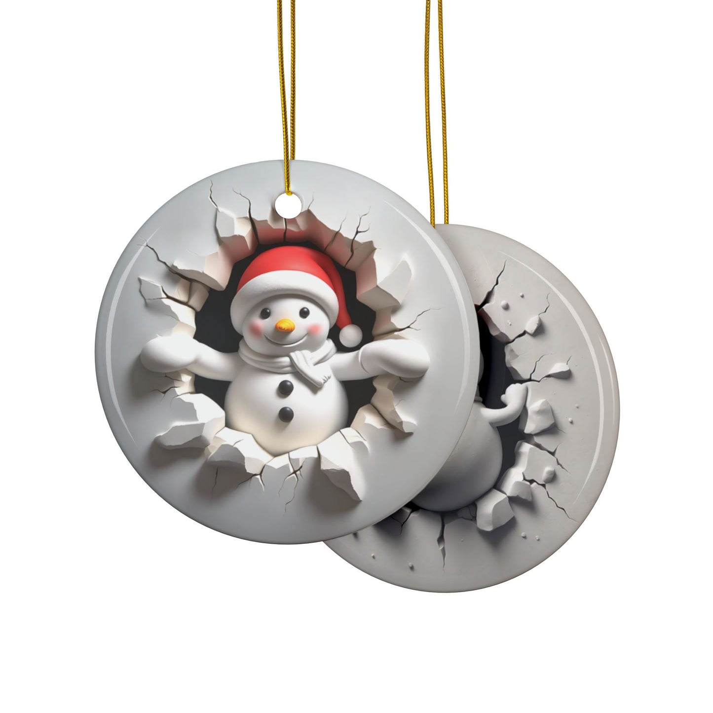 Busting out of the North Pole Ceramic Ornament