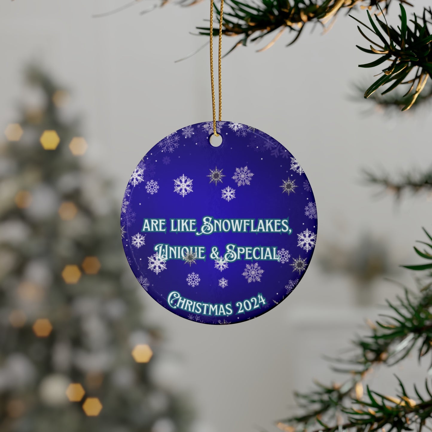 Are Like Snowflakes Round Ceramic Ornament