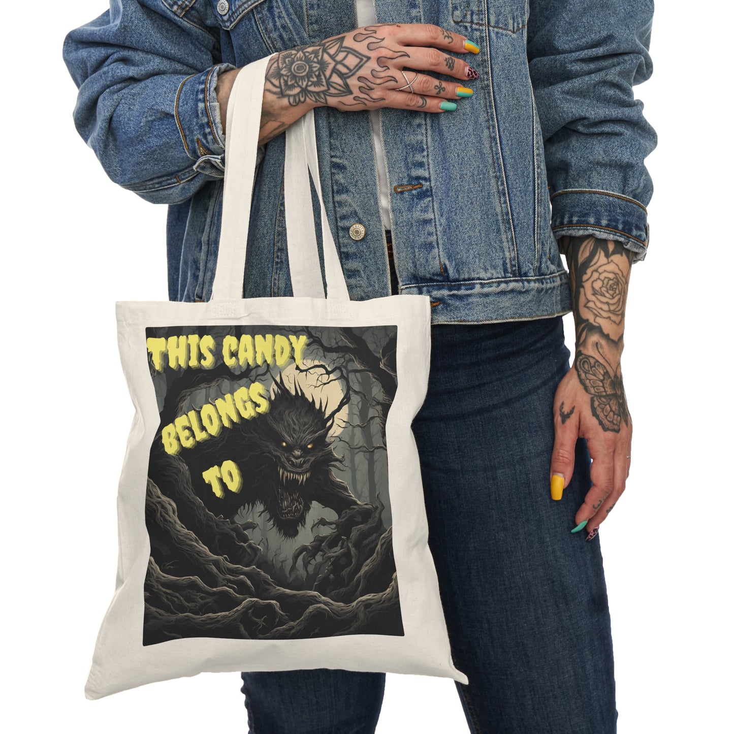 Nighttime Scary Monster Personalized Trick or Treat Bag