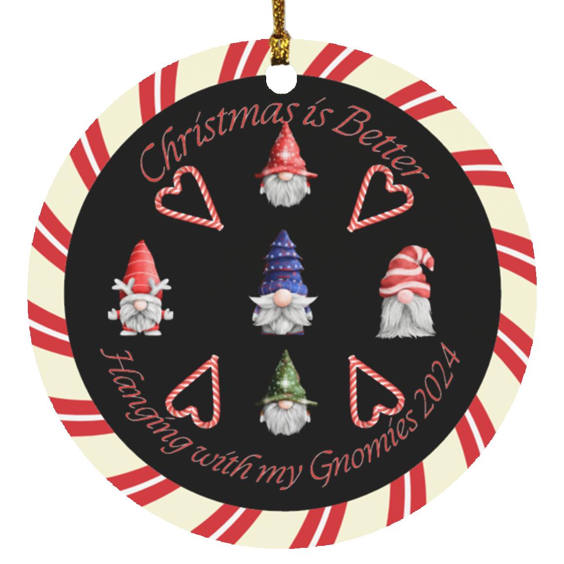 Candy Cane "Christmas is Better" Circle Ornament design