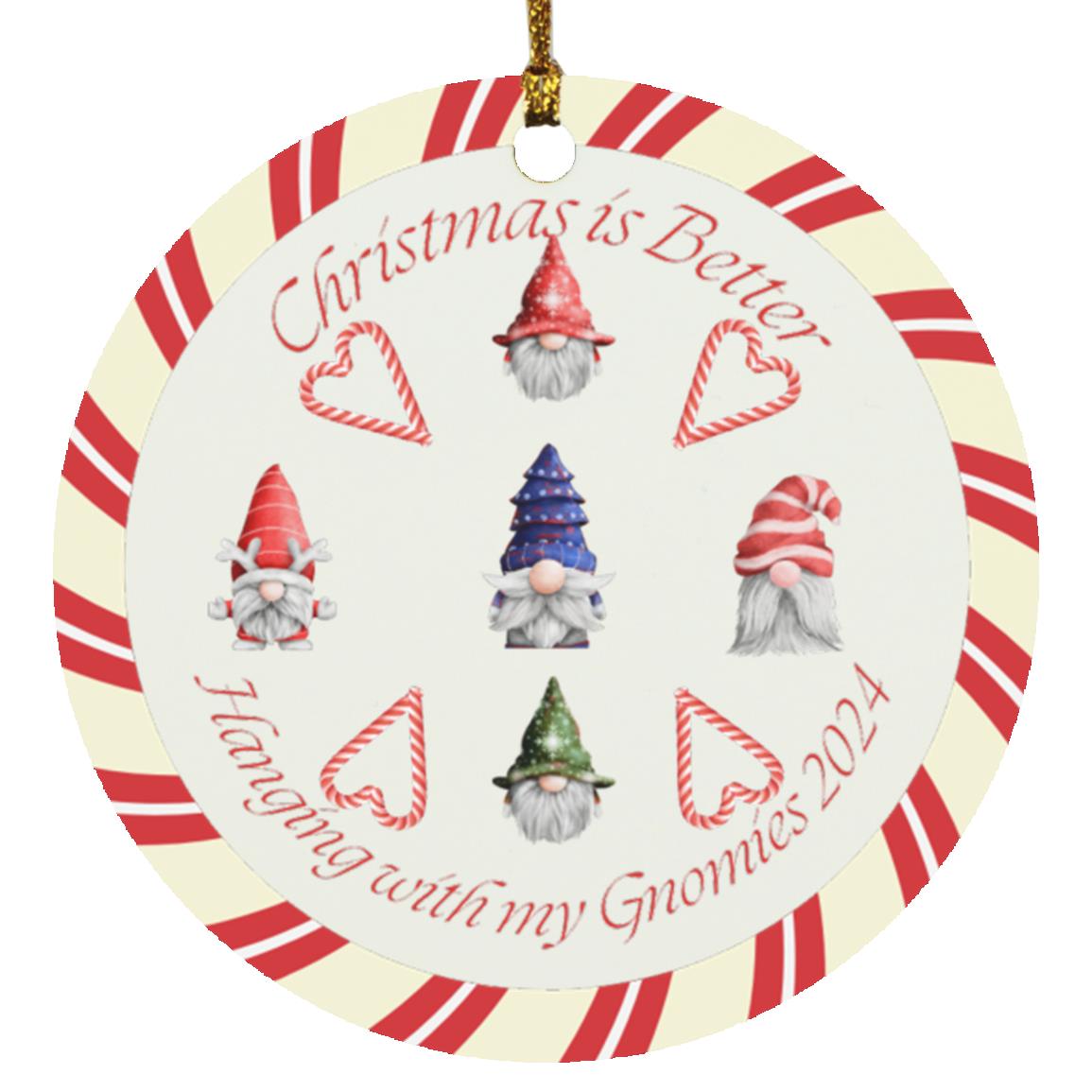 Candy Cane "Christmas is Better" Circle Ornament design