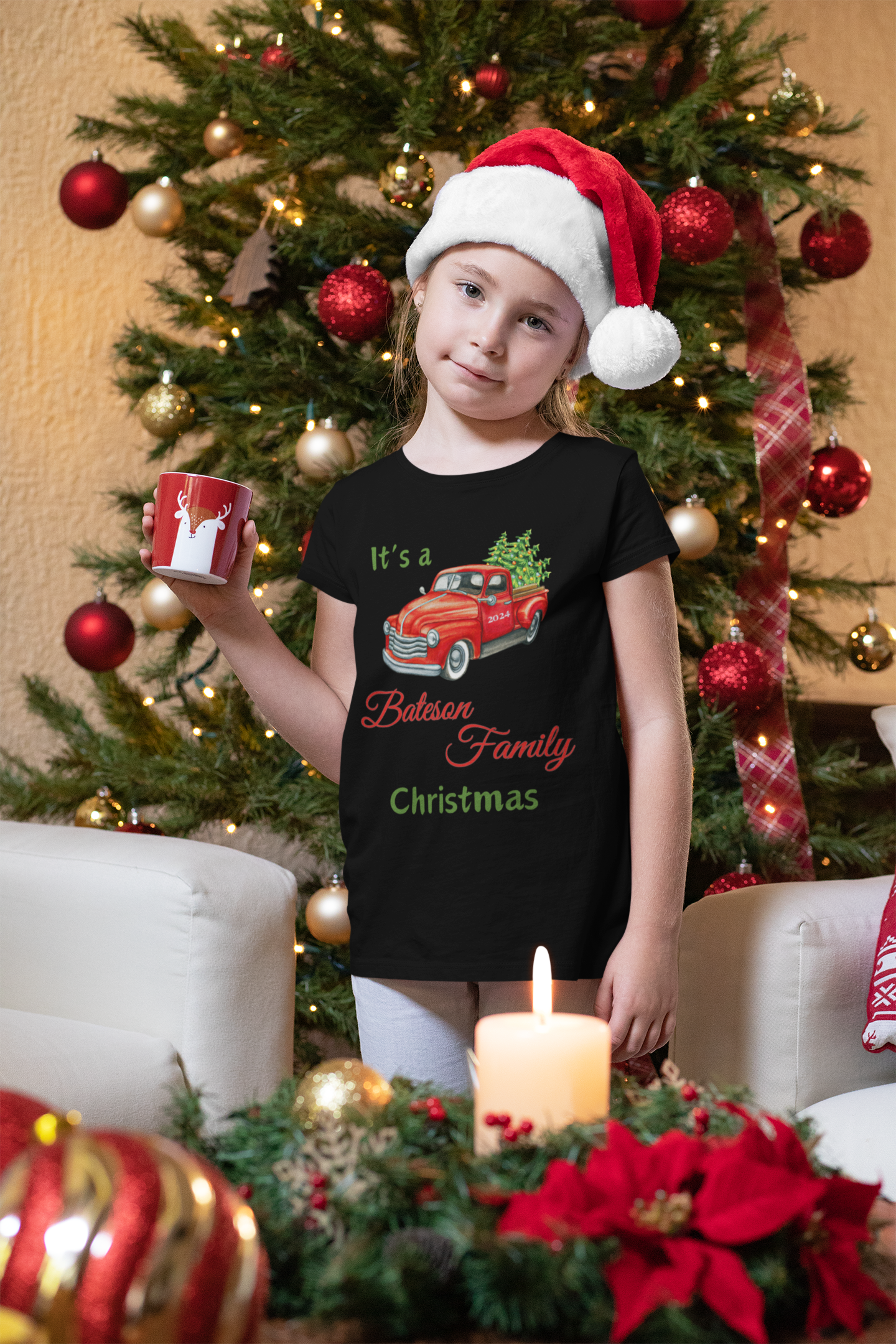 It's a Personalize Family Christmas Trio in Youth Sizes