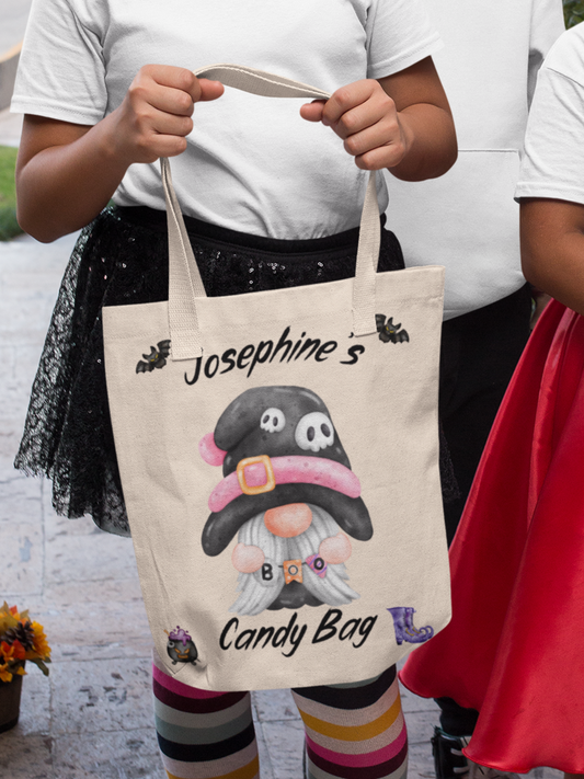 Boo Crew Black Gnome Personalized Trick of Treat Bag