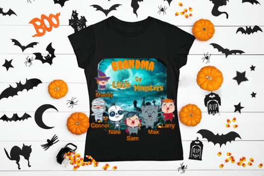 🎃Spooky "Grandma" 'of Little Monsters' Halloween T-Shirt🎃