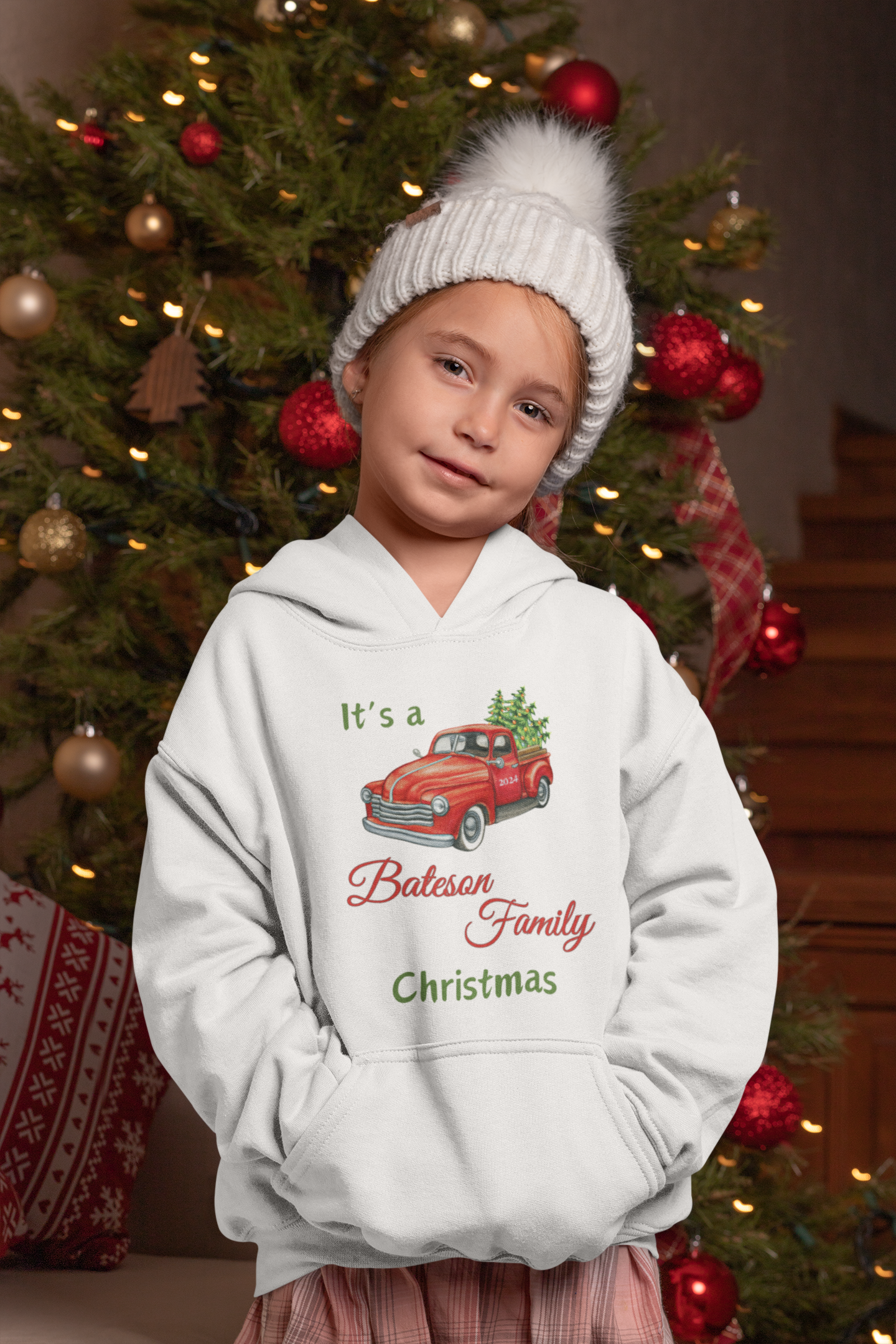 It's a Personalize Family Christmas Trio in Youth Sizes