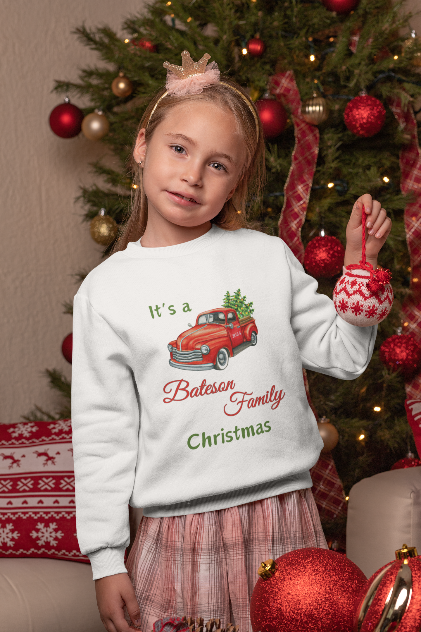 It's a Personalize Family Christmas Trio in Youth Sizes