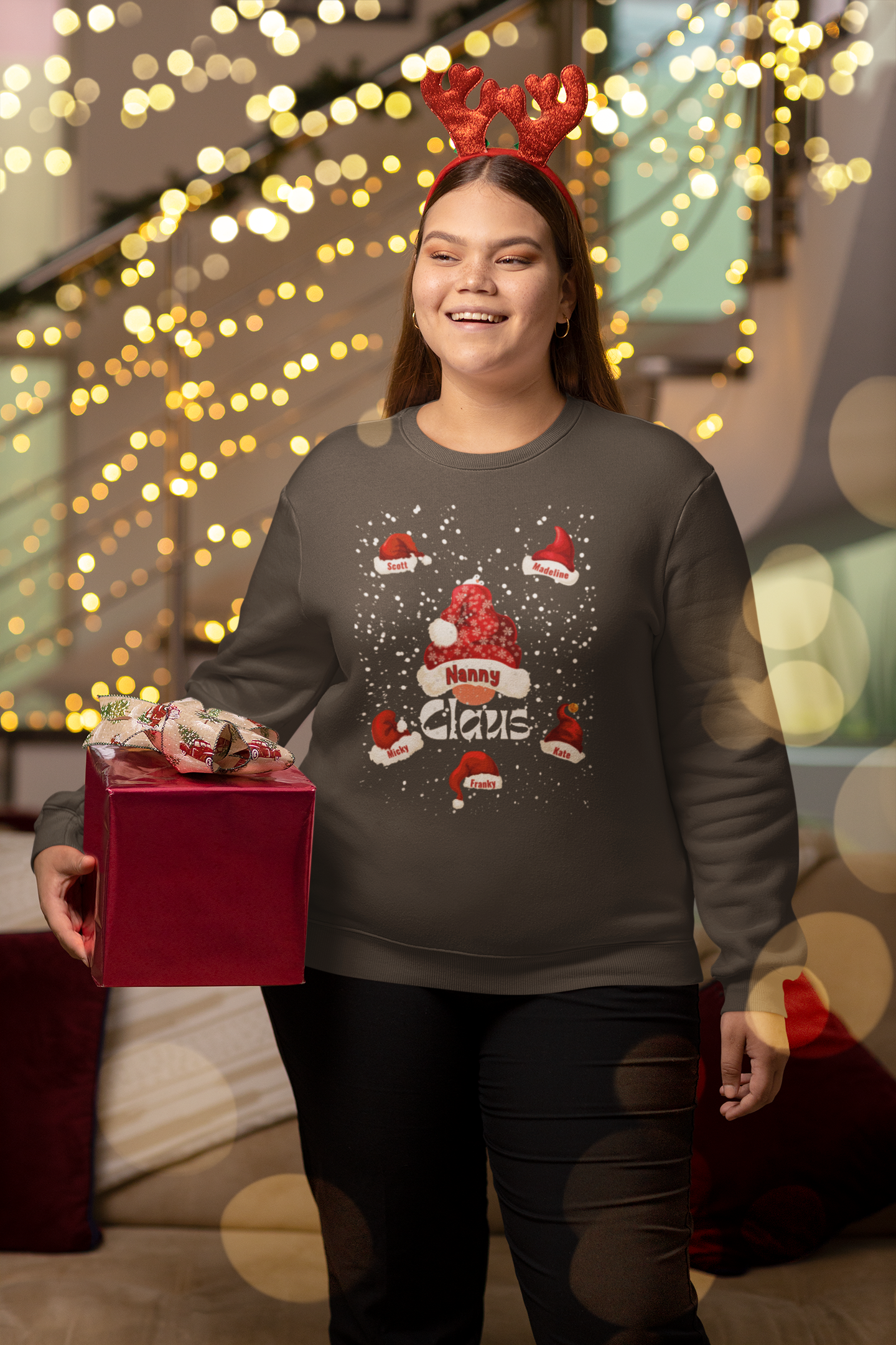 Momma Claus's Santa Hat - Unisex Crewneck Sweatshirt - Perfect Gift for Loved Ones